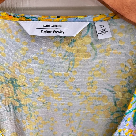 & OTHER STORIES Floral Print Flutter Sleeve Midi Dress Size 4 - Picture 10 of 13